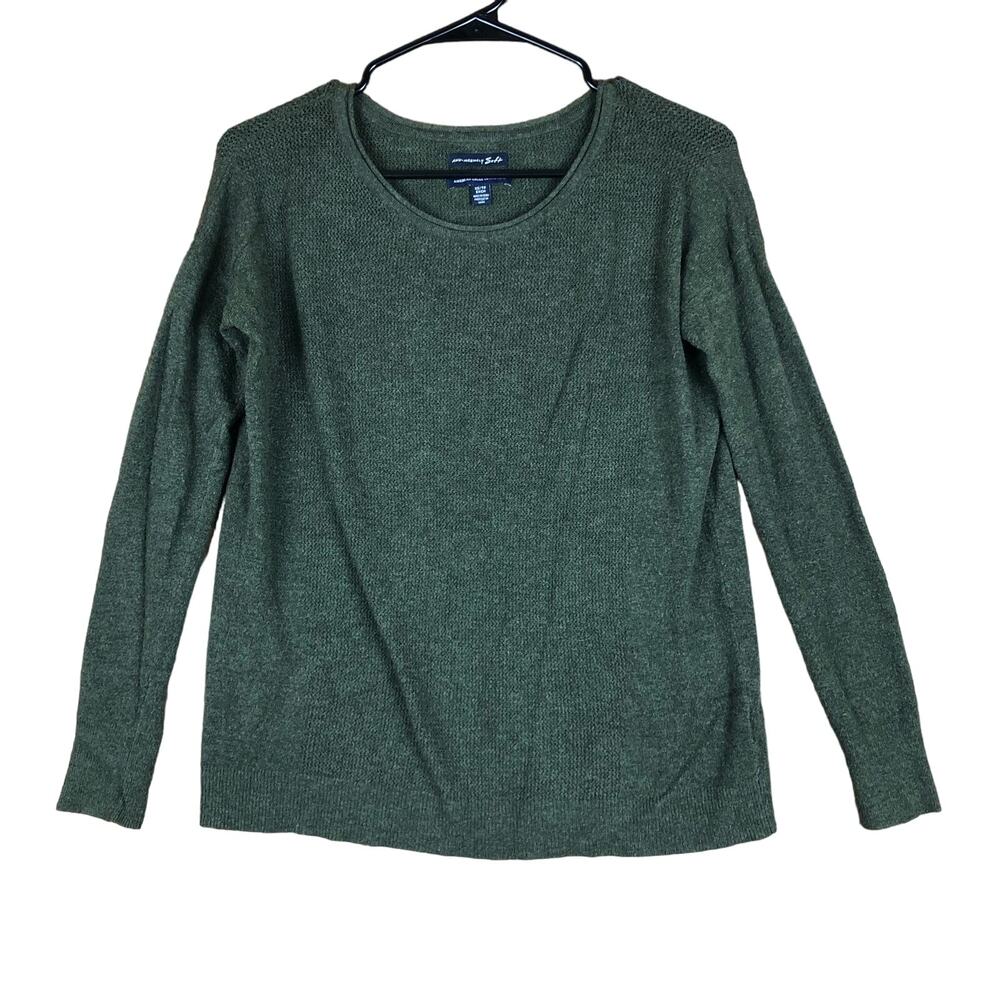 American Eagle Outfitters Womens Sweater Green Ahh-Mazingly Soft Cew Neck XS